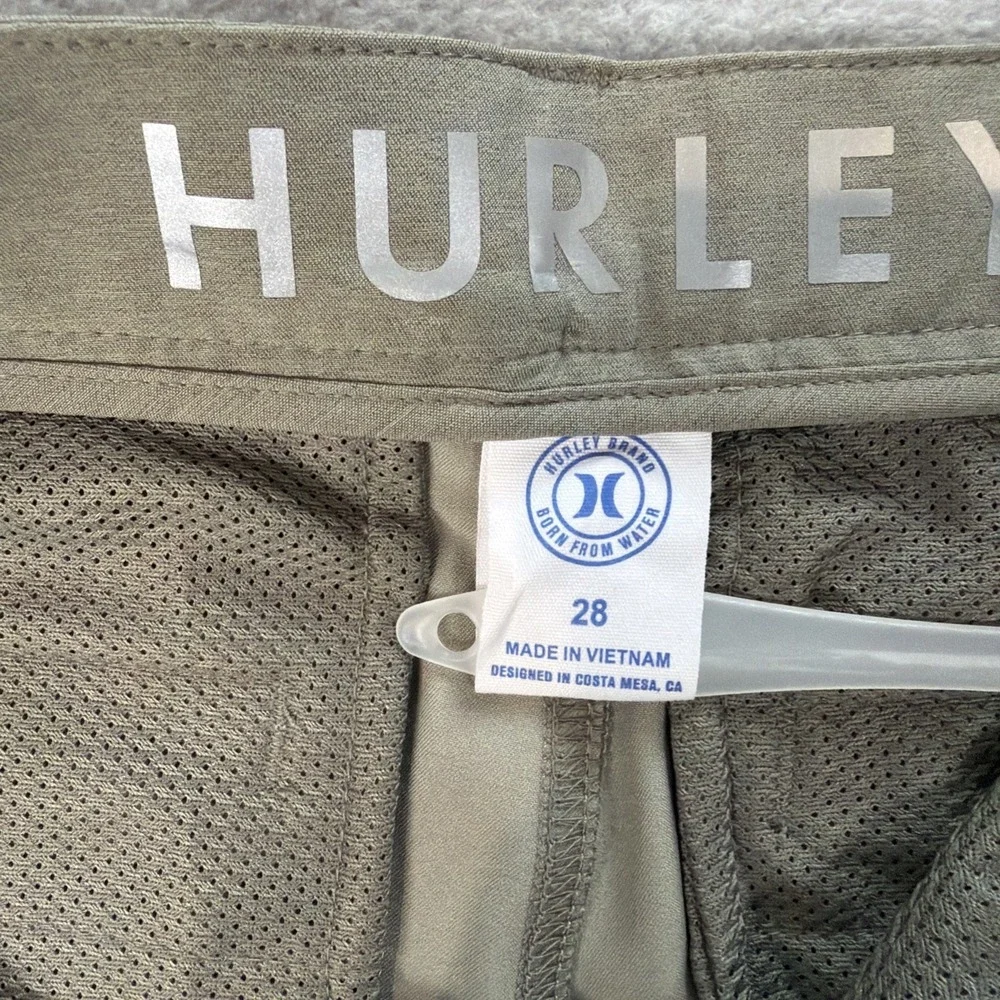 HURLEY Hybrid Walkshort Men's Green Sz28 Quick Dry Polyester spandex Golf Shorts